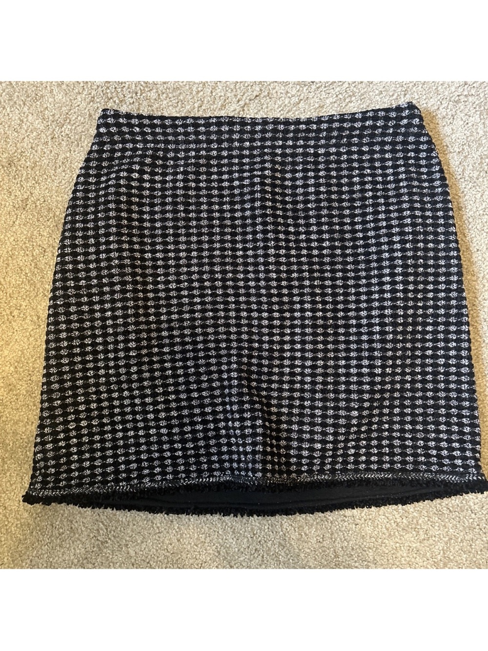 Max Studio Black & White Tweed Textured Knit Mini Skirt M Nordstrom